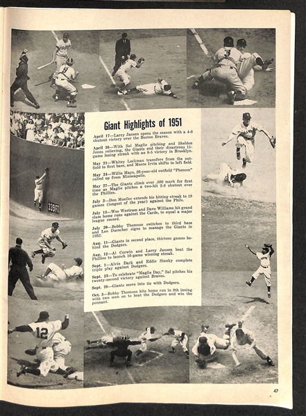 1951 World Series Program - New York Giants vs. New York Yankees - Mickey Mantle's Rookie Year & Joe DiMaggio's Last Year